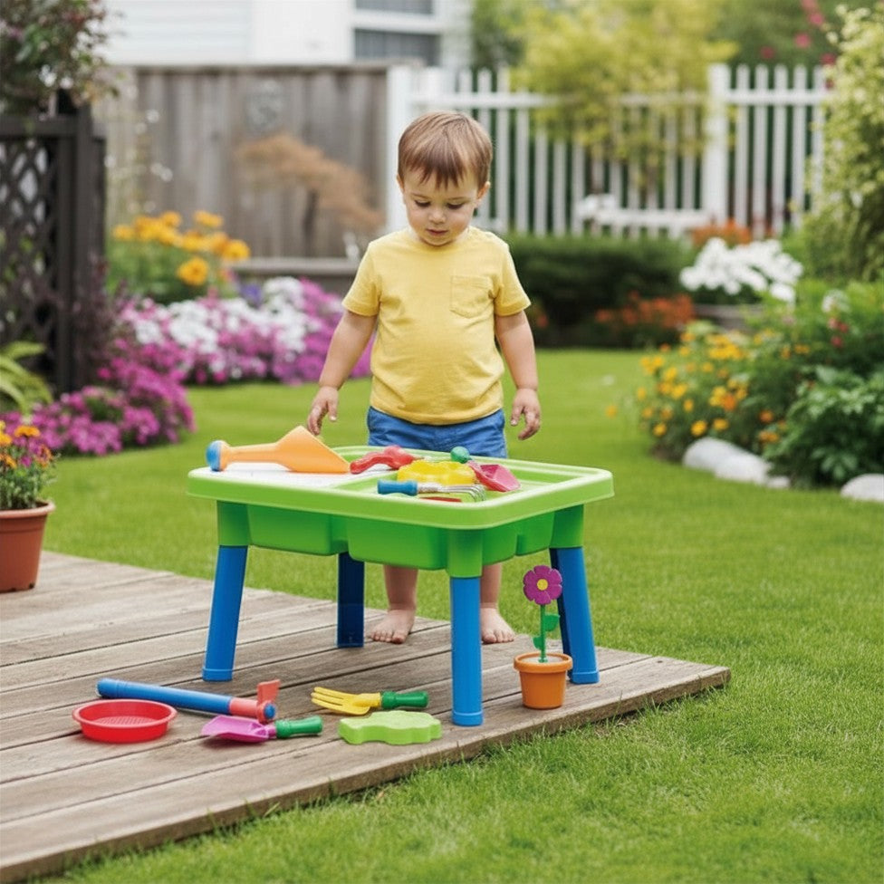 Sand & Water Table with Accessories - Kids Outdoor Sensory Play Station