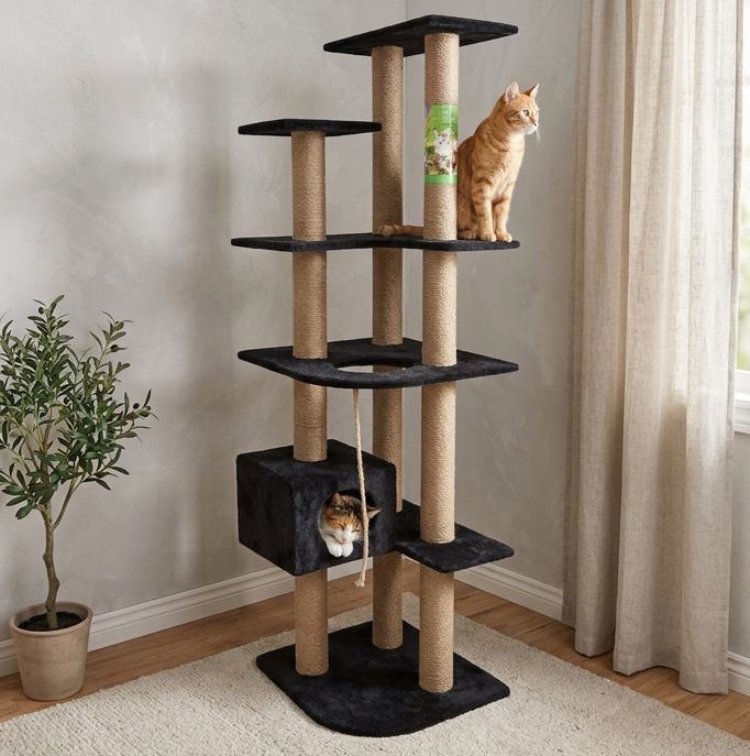 Feline Flair luxury 4-level scratcher
Extra large 4-level catnip-infused scratcher
Multi-level scratching structure with catnip
Clawsome four-level scratcher
Premium extra large scratching tower