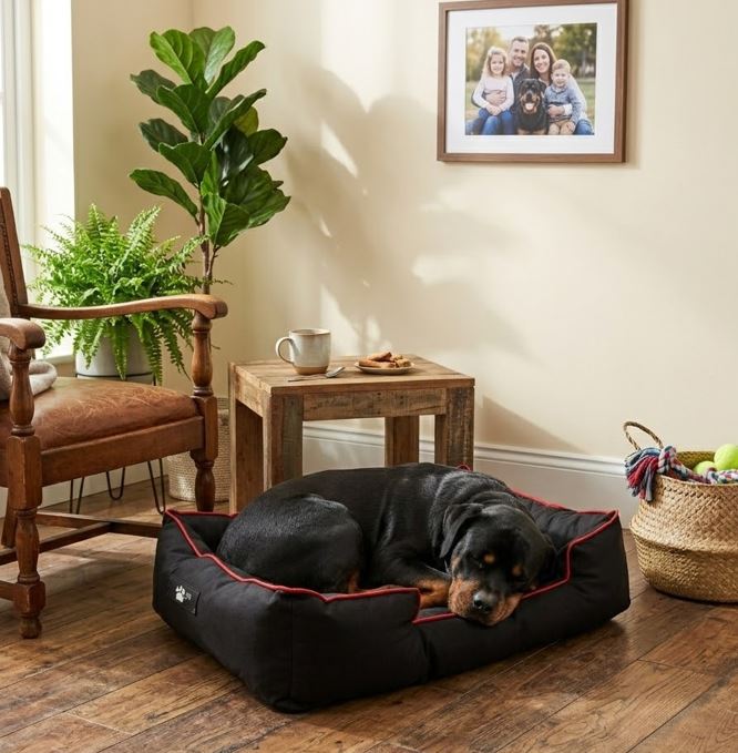 WAGIT Premium Quality Dog Bed – Large (90 cm) - Red Trim