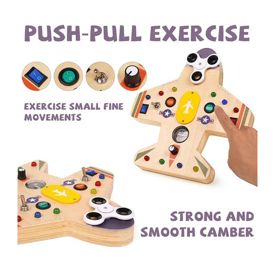 Aeroplane Busy Board - Interactive Sensory Toy for Toddlers