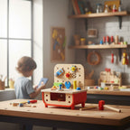 Deluxe Wooden Tool Bench - Tooky Toy Kids Workbench with Tools