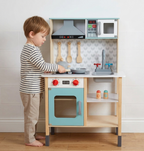 Wooden Play Kitchen Set with Accessories - Tooky Toy Kids Kitchen