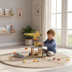 Wooden Port Crane Set with Train, Truck & Ship - Tooky Toy