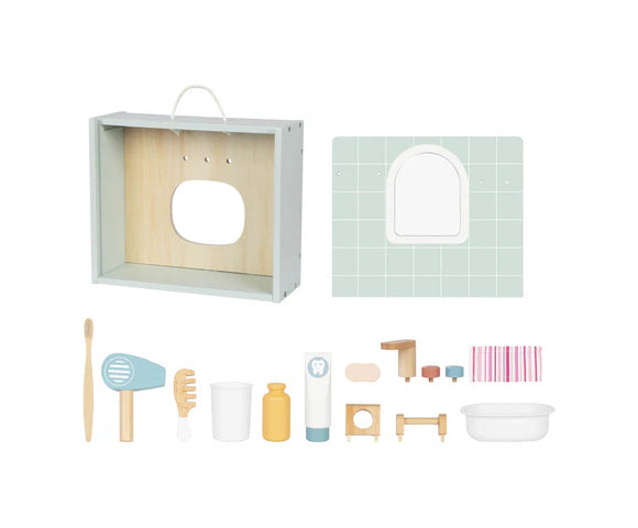 Wooden Bathroom Playset - Toiletry & Hygiene Pretend Play Set