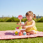 Wooden Dessert Stand 3-Tier with Cakes - Tooky Toy Play Food