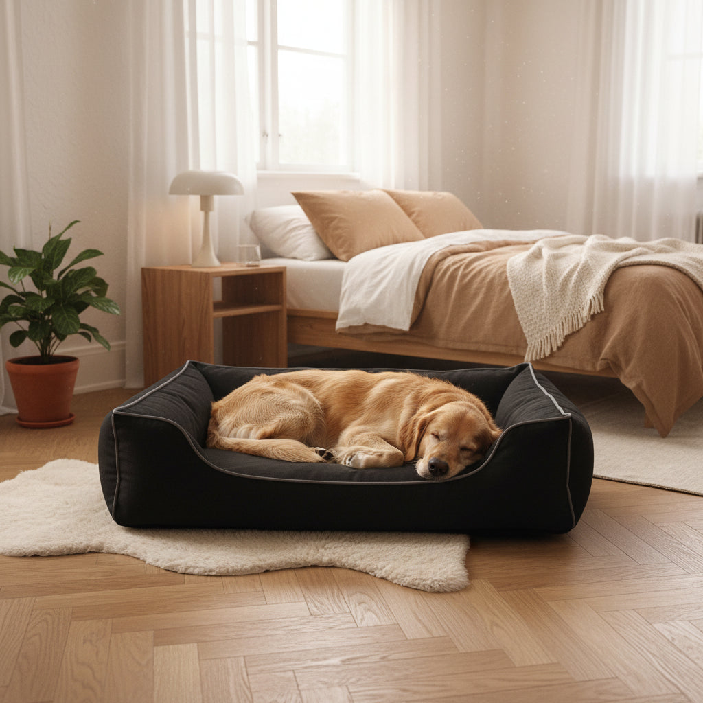 WAGIT Premium Quality Dog Bed – Large (90 cm) - Grey Trim